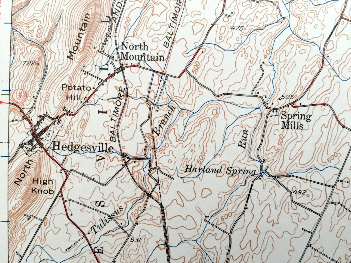 Antique Williamsport, Maryland 1944 US Geological Survey Topographic Map – Halfway, Clear Spring, Hedgesville West Virginia Potomac River MD
