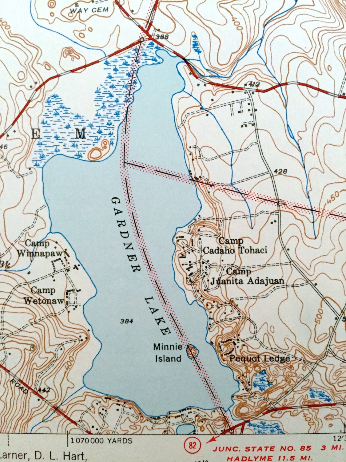 Antique Fitchville, Connecticut 1943 US Geological Survey Topographic Map – Colchester, Lebanon, Franklin, Bozrah, Salem, Yantic River, CT