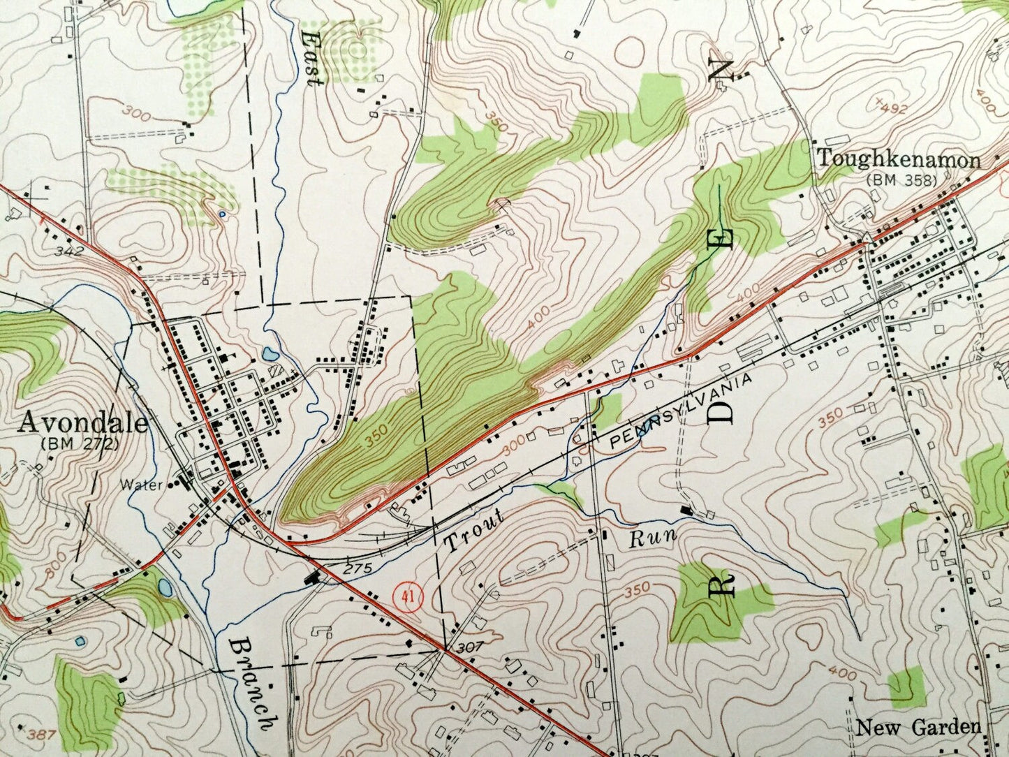Antique West Grove, Pennsylvania 1953 US Geological Survey Topographic Map – Londonderry, London Grove, Franklin, Britain, Avondale, PA