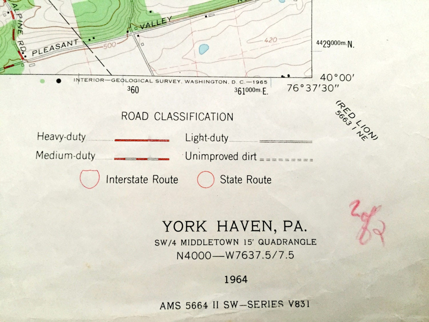 Antique York Haven, Pennsylvania 1964 US Geological Survey Topographic Map – Newberry, Conewago, East Manchester, Springettsbury, Hellam