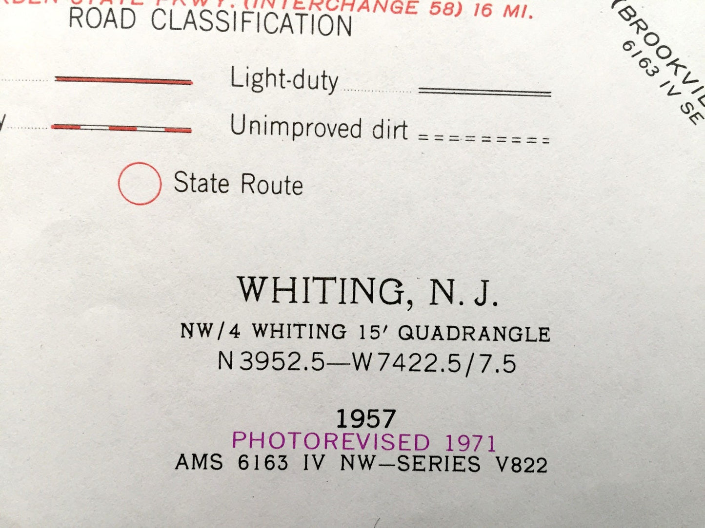 Antique Whiting, New Jersey 1957 US Geological Survey Topographic Map – Plumstead, Pemberton, Woodland, Fort Dix, Manchester, Wheatland, NJ