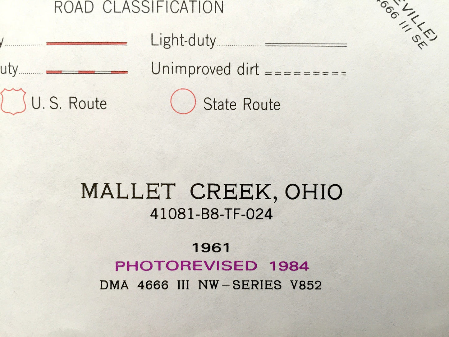 Antique Mallet Creek, Ohio 1961 US Geological Survey Topographic Map – Grafton, Liverpool, Abbeyville, Lafayette, Litchfield, Medina