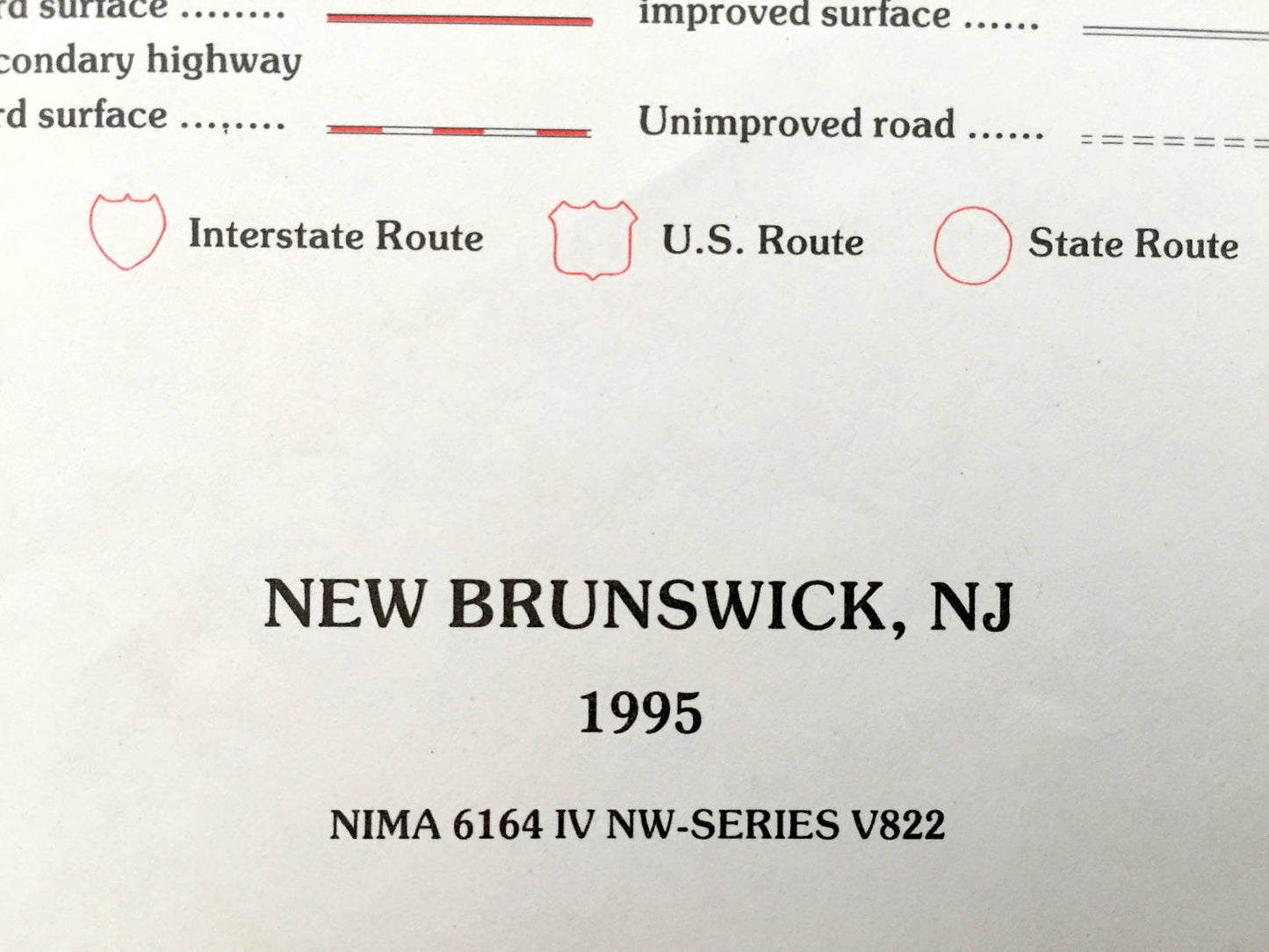 Antique New Brunswick, New Jersey 1995 US Geological Survey Topographic Map – South River, Spotswood, Highland Park, Franklin, Milltown