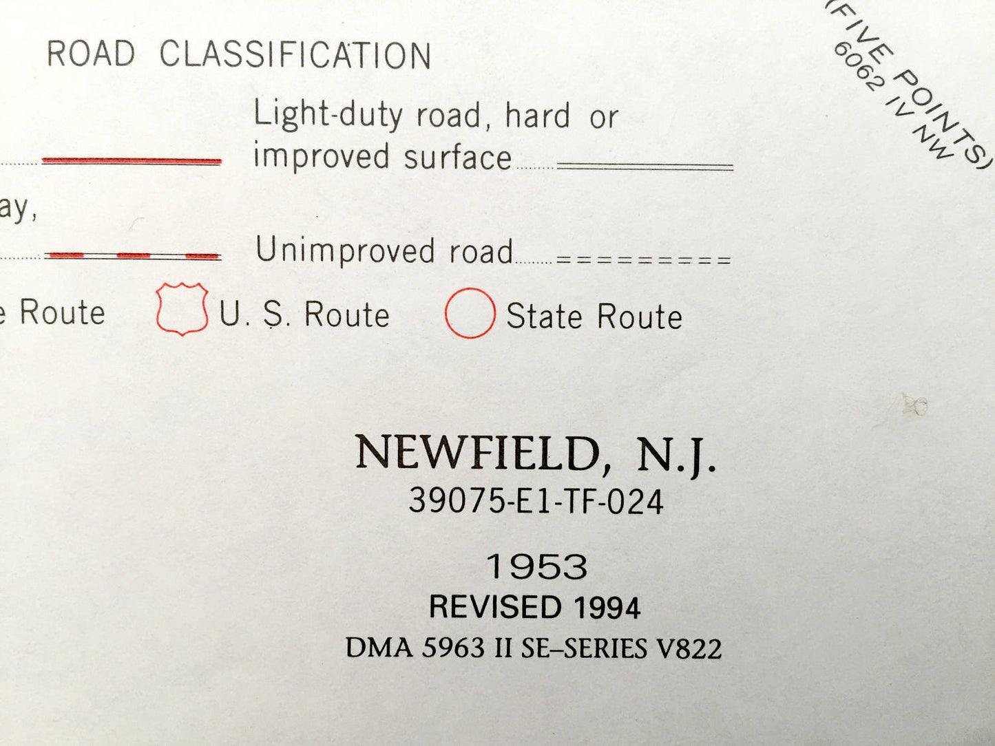 Antique Newfield, New Jersey 1953 US Geological Survey Topographic Map – Franklin, Vineland, Pittsgrove, Brotmanville, Alliance, Malaga NJ