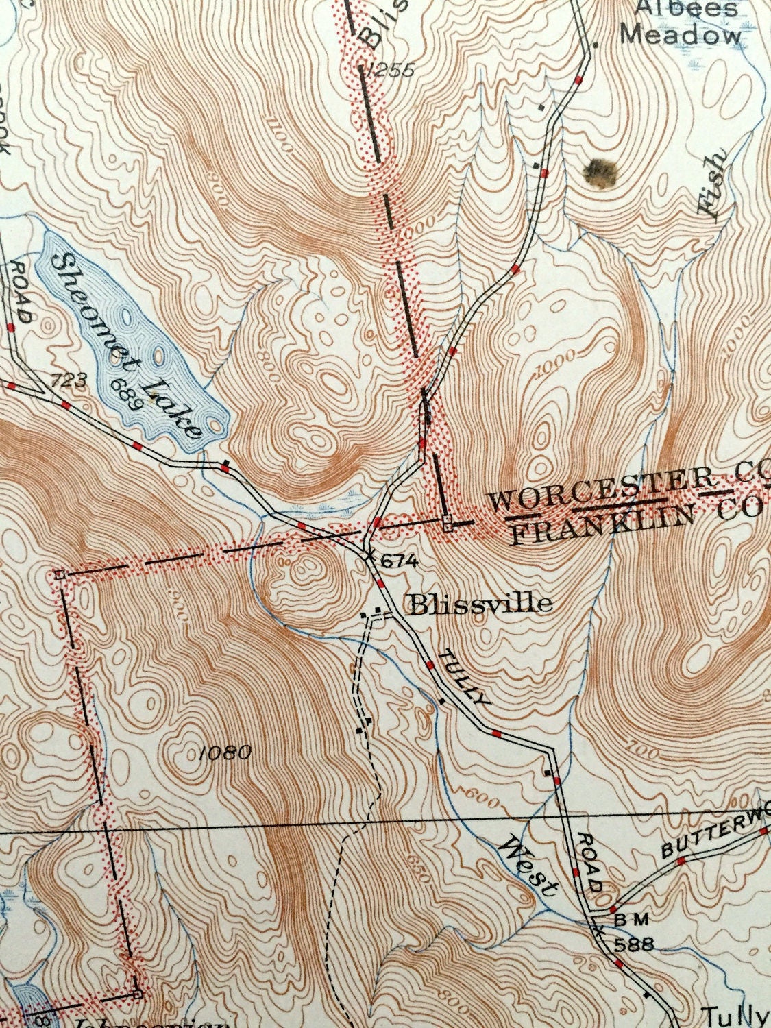 Antique Mt Grace, Massachusetts 1946 US Geological Survey Topographic Map – Orange, Warwick Royalton Winchester Richmond New Hampshire MA NH
