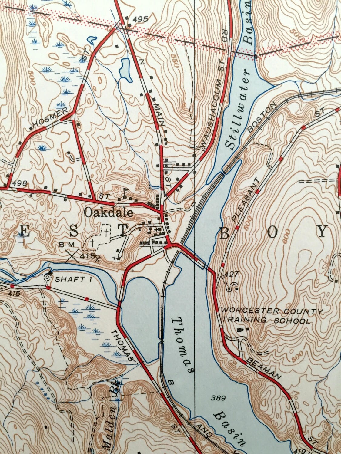 Antique Sterling, Massachusetts 1946 US Geological Survey Topographic Map – Worcester County, Princeton, Leominster, West Boylston Holden MA