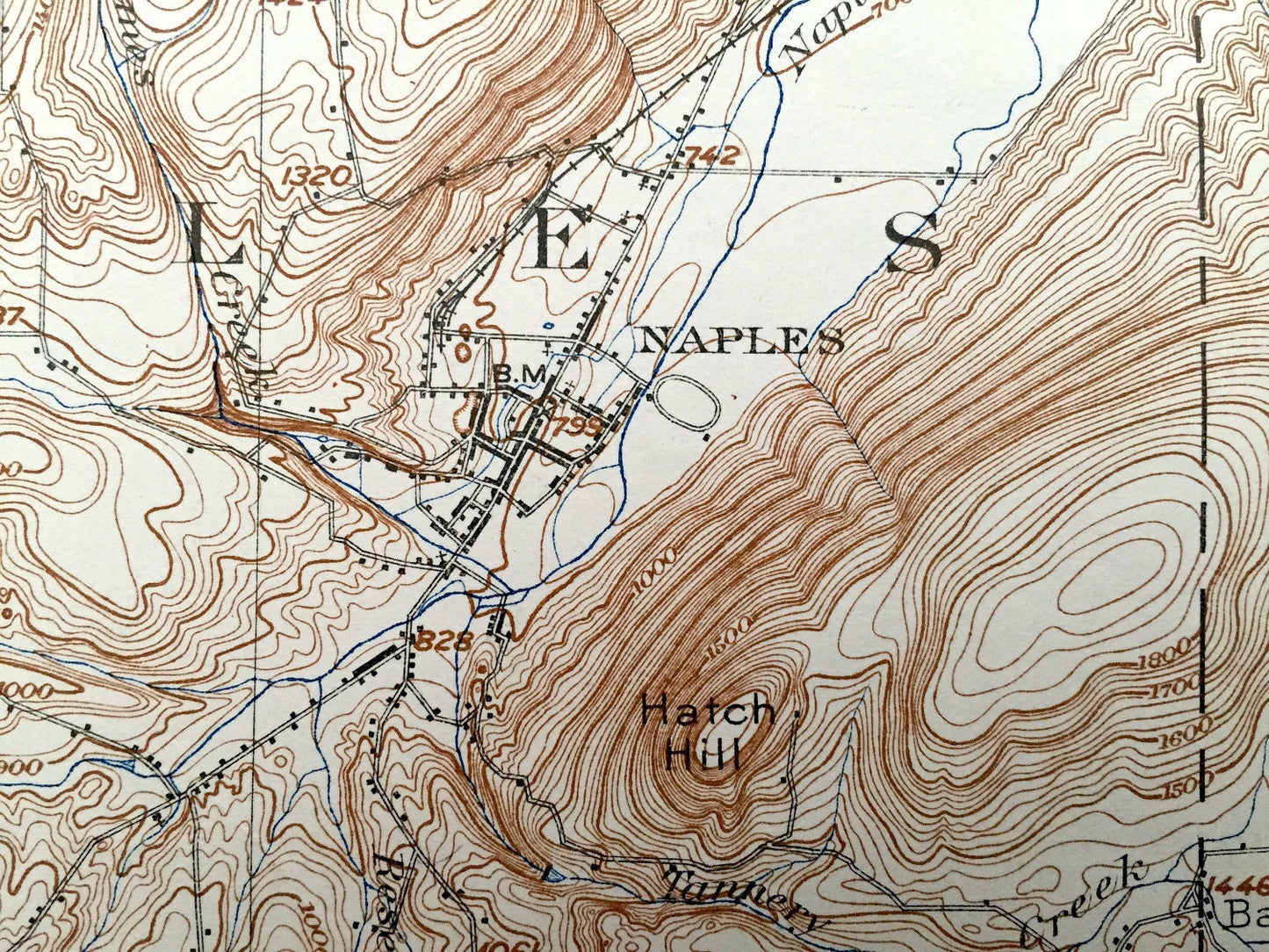 Antique Naples, New York 1903 US Geological Survey Topographic Map – Canandaigua Lake, Finger Lakes, Middlesex, Cohocton, South Bristol, NY