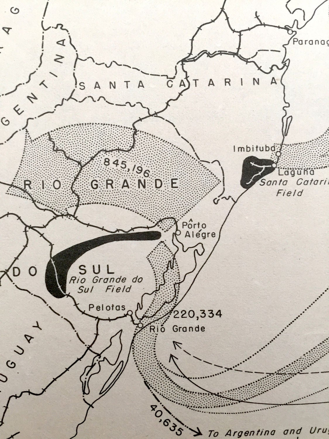 Antique Brazil 1943 Domestic Movements Map – US Board of Economic Warfare – Sao Paulo, Parana, Sao Paulo, Salvador, Rio de Janeiro