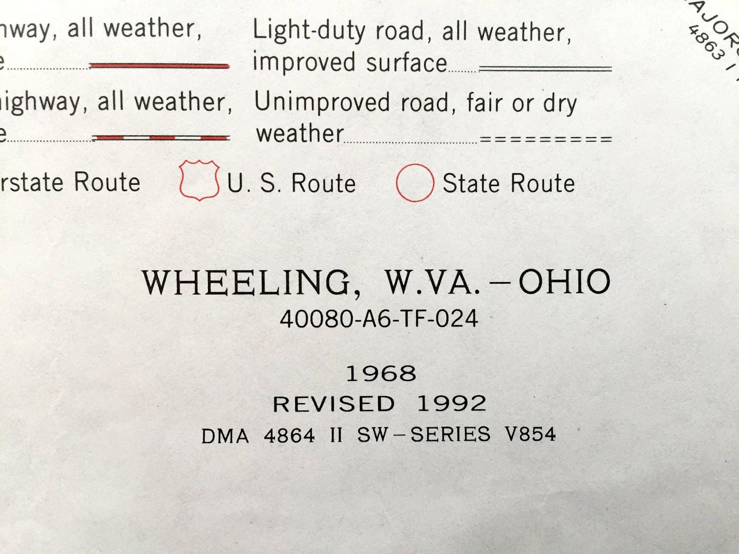 Antique Wheeling, West Virginia 1968 US Geological Survey Topographic Map – Pease, Ritchie, Sand Hill, Triadelphia, Martins Ferry Ohio WV OH