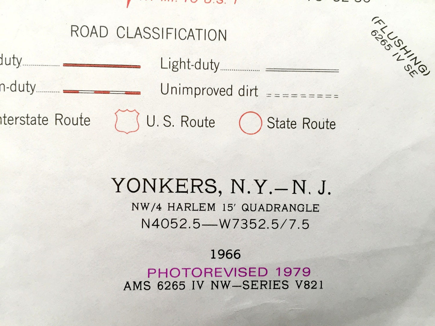 Antique Yonkers, New York & Englewood, New Jersey 1966 US Geological Survey Topographic Map – Bronx, Greenburgh, Harrington Park, Cresskill