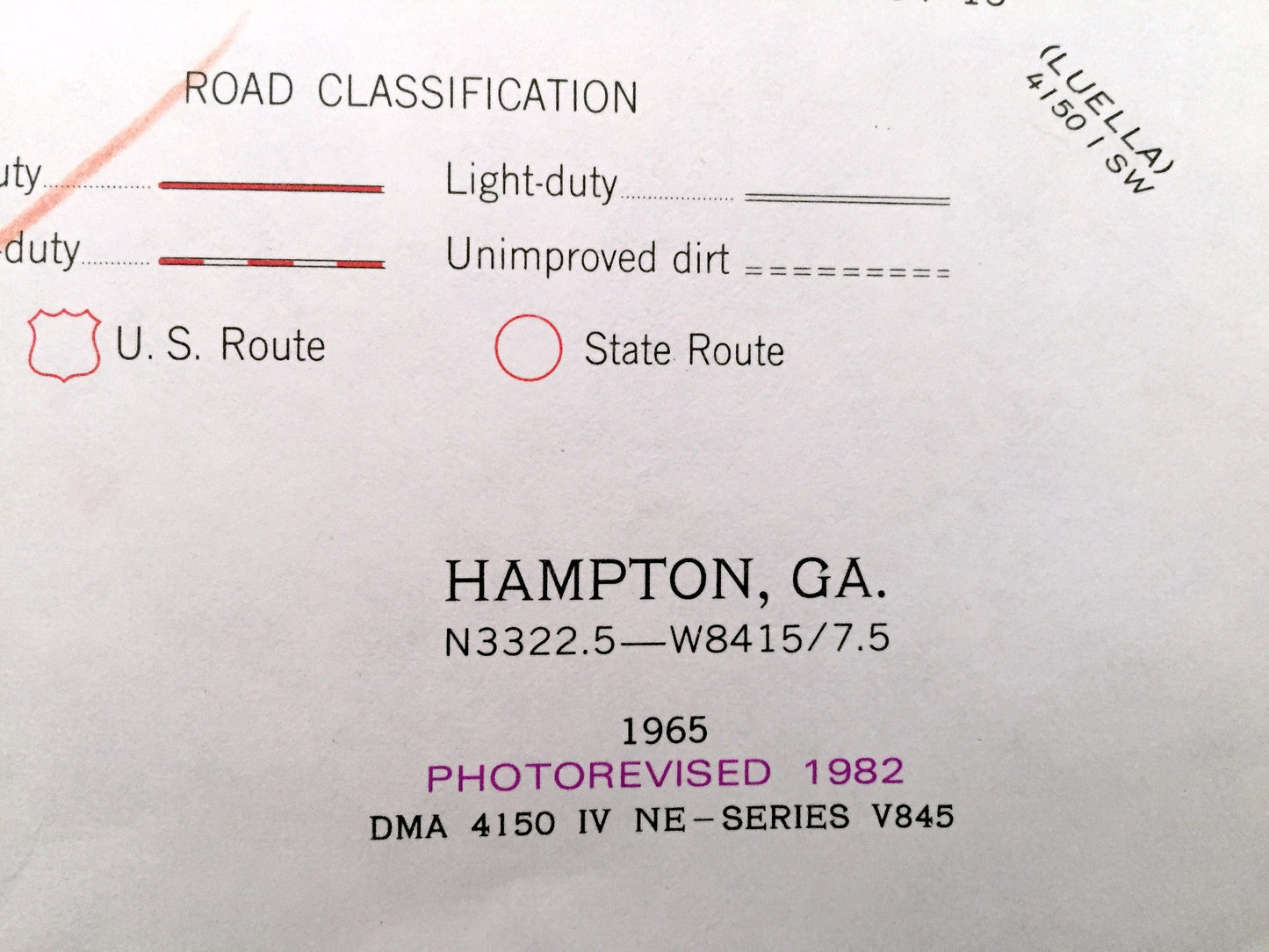 Antique Hampton, Georgia 1965 US Geological Survey Topographic Map – Lovejoy, Hastings, Atlanta Motor Speedway, Clayton, Henry County, GA
