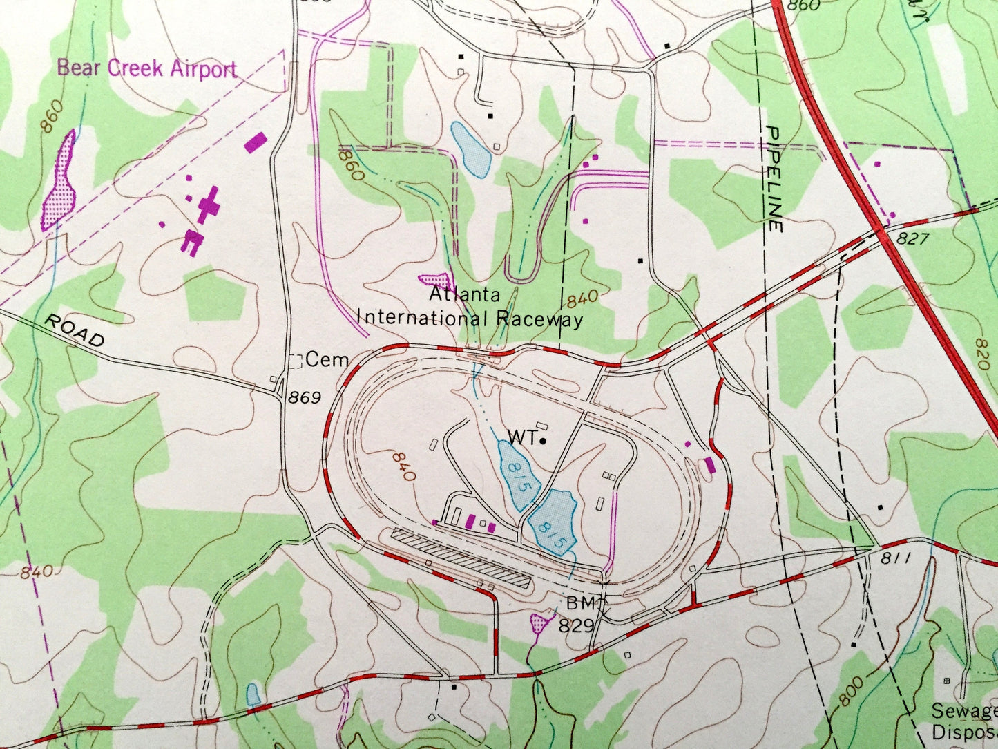 Antique Hampton, Georgia 1965 US Geological Survey Topographic Map – Lovejoy, Hastings, Atlanta Motor Speedway, Clayton, Henry County, GA