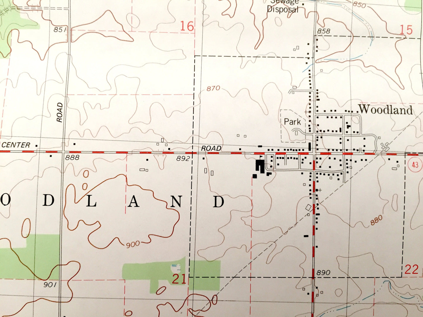 Antique Woodland, Michigan, 1981 US Geological Survey Topographic Map – Barry County, Castleton, Hastings, Carlton, Thornapple Lake, MI