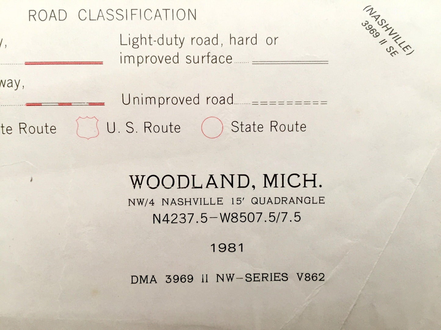 Antique Woodland, Michigan, 1981 US Geological Survey Topographic Map – Barry County, Castleton, Hastings, Carlton, Thornapple Lake, MI
