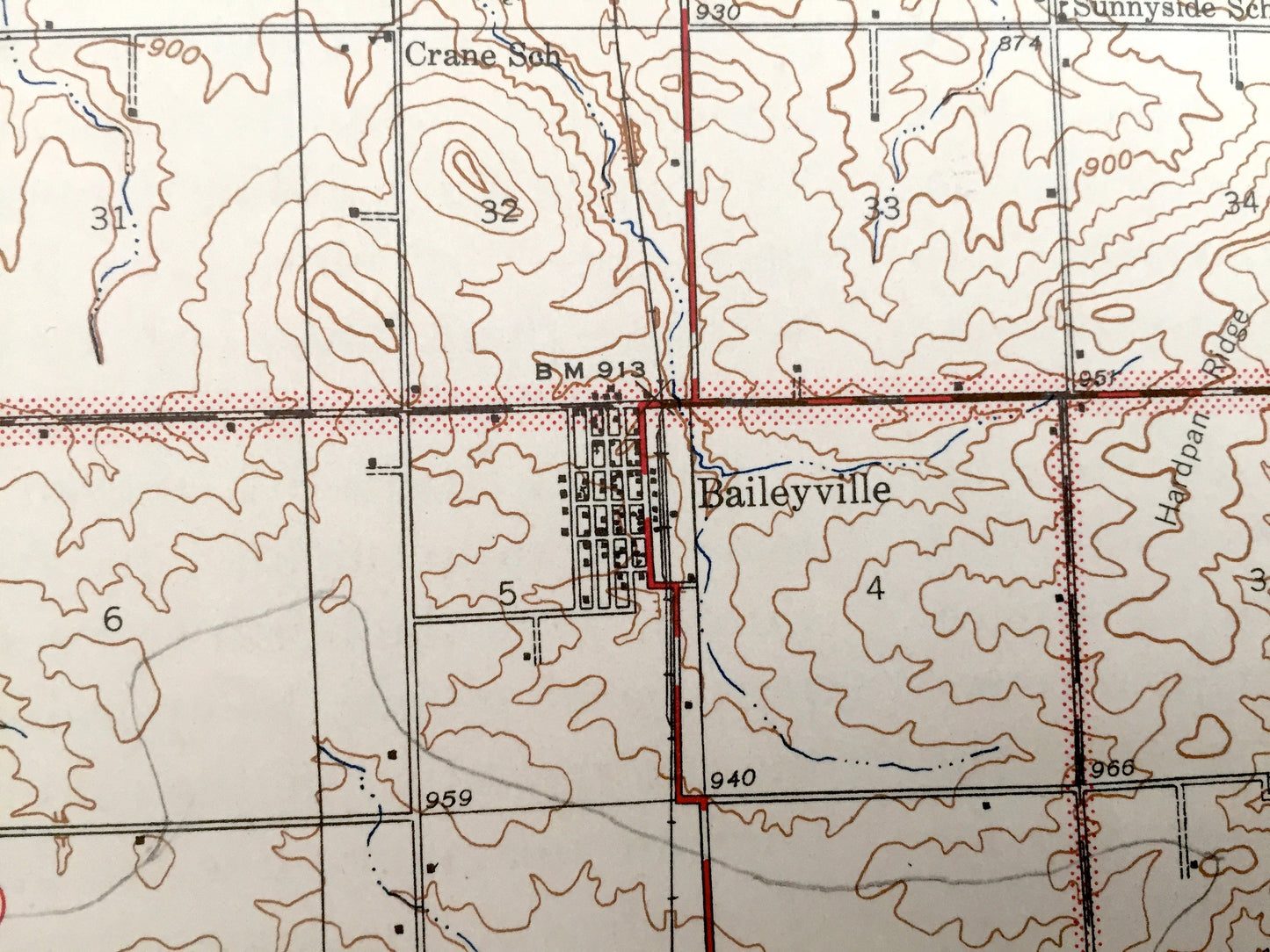 Antique Forreston, Illinois 1945 US Geological Survey Topographic Map – Shannon, Baileyville, Haldane, Stephenson, Carroll, Ogle County