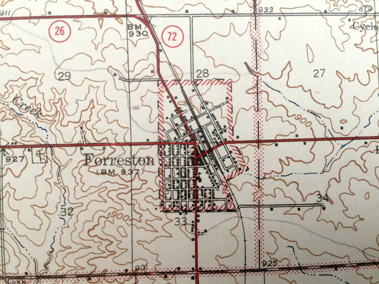 Antique Forreston, Illinois 1945 US Geological Survey Topographic Map – Shannon, Baileyville, Haldane, Stephenson, Carroll, Ogle County