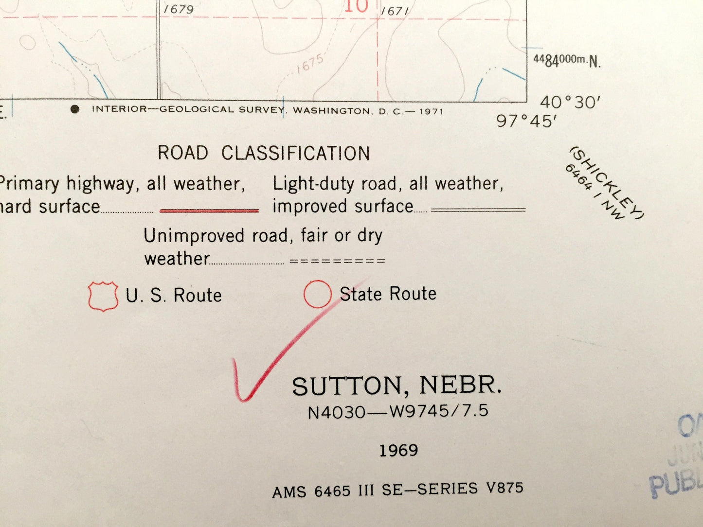 Antique Sutton, Nebraska 1969 US Geological Survey Topographic Map – Clay, Fillmore County, Sheridan, Momence, Bennett, Grafton, NE