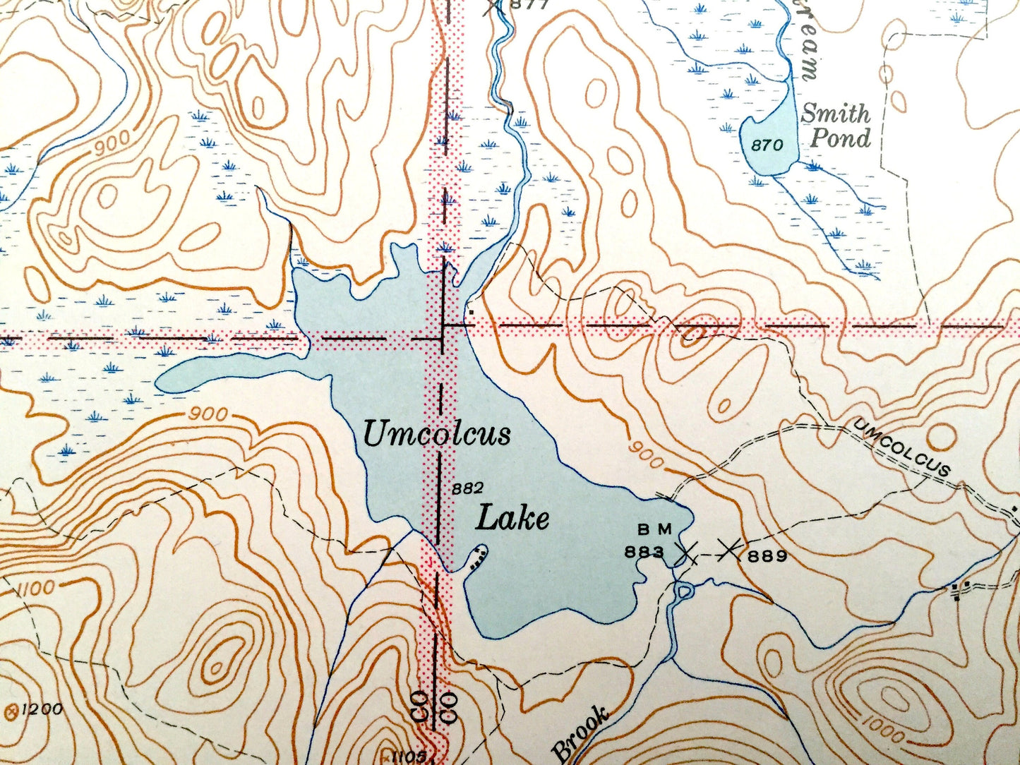 Antique Oxbow, Maine 1942 US Geological Survey Topographic Map – Masardis, Griswold, Pride, St. Croix, Umcolcus Lake, Aroostook, Penobscot