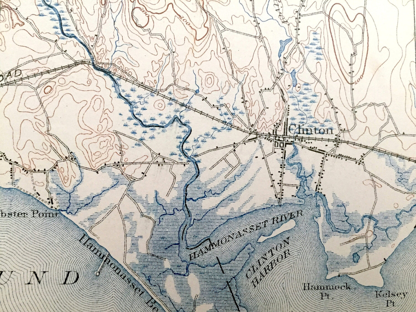 Antique Guilford, Connecticut 1893 US Geological Survey Topographic Map – Madison, Clinton, Killingworth, Durham, Haddam, Saybrook, Coast CT
