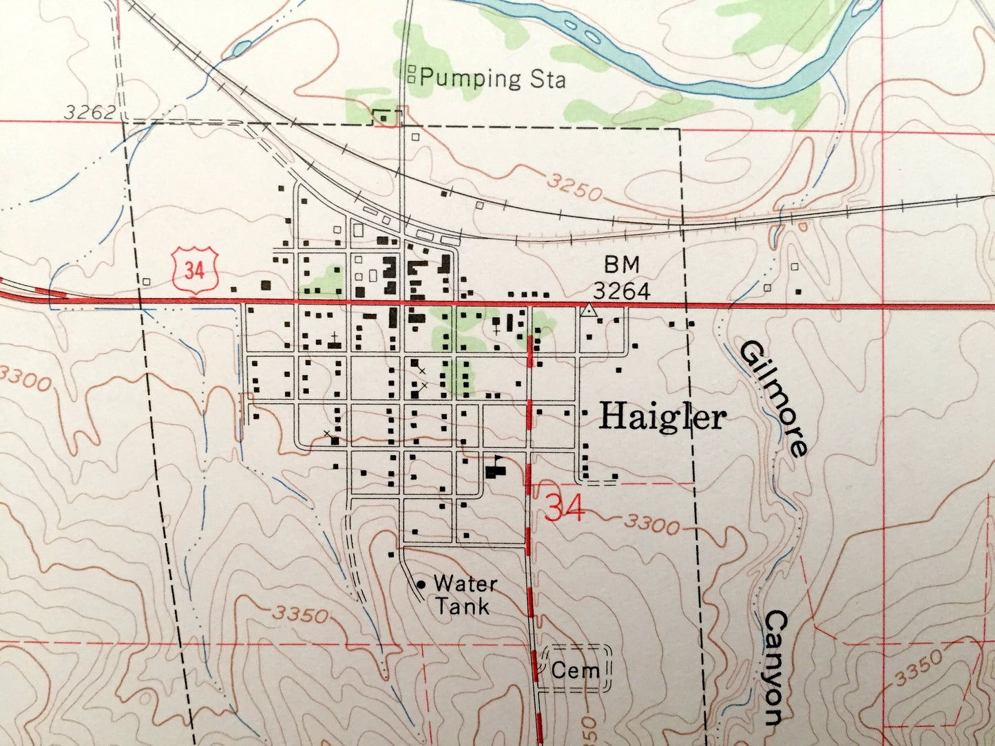 Antique Haigler, Nebraska & Nutty Combe, Kansas 1961 US Geological Survey Topographic Map – Dundy County, Cheyenne County, Republican River