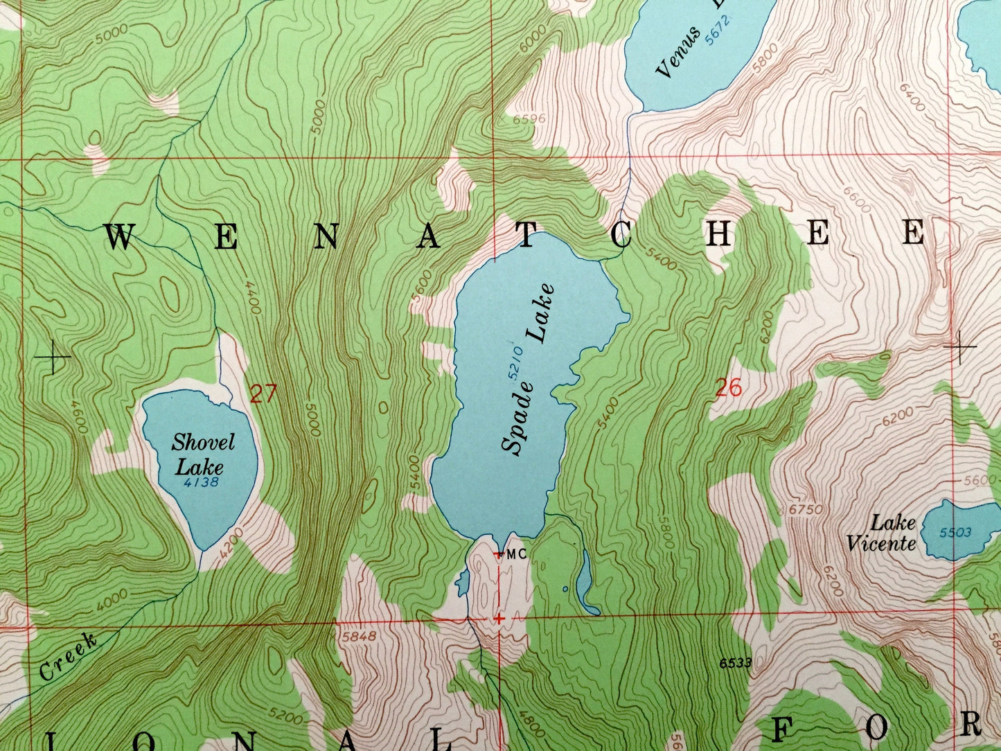 Antique Mount Daniel, Washington 1965 US Geological Survey Topographic Map – King, Kittatas County, Wenatchee, Snoqualmie National Forest WA