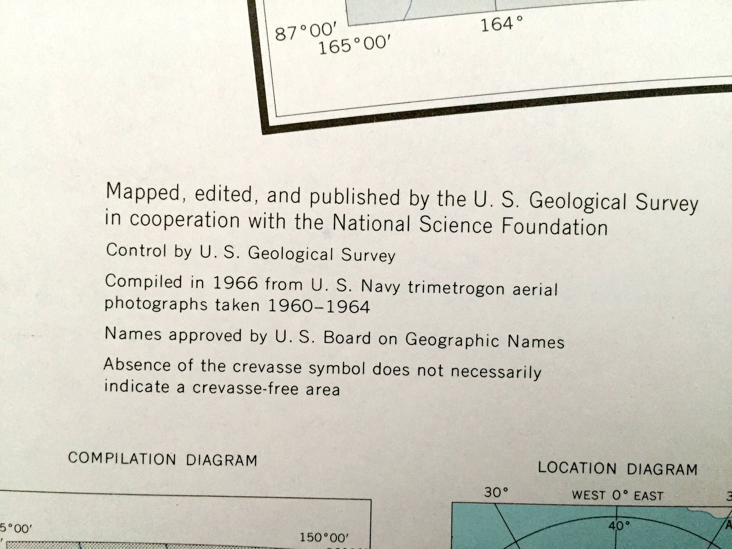 Antique Nilsen Plateau, Antarctica 1966 US Geological Survey Topographic Map – Queen Maud Mountains, Amundsen Glacier Camp, Scott Glacier