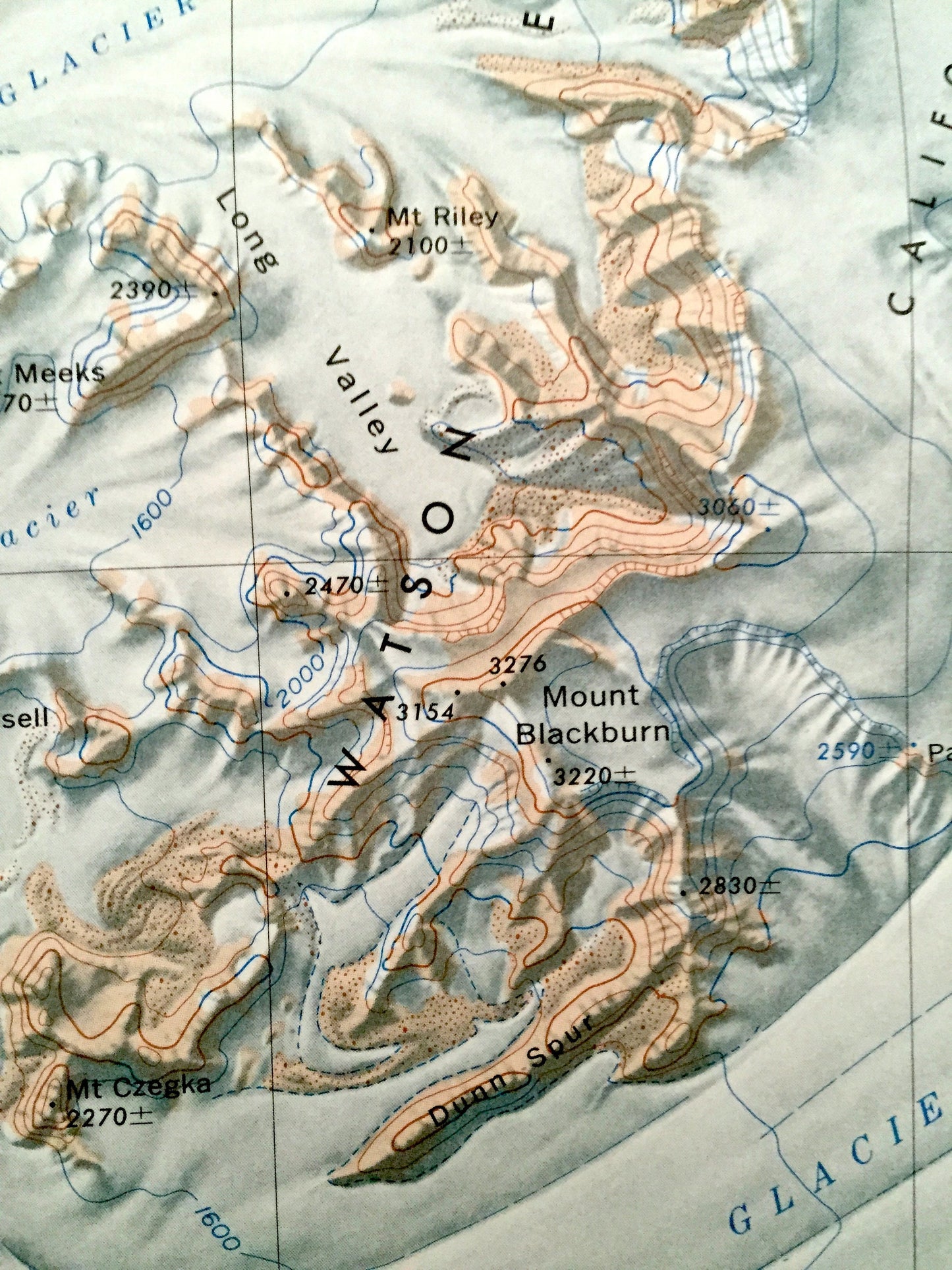Antique Mount Blackburn, Antarctica 1966 US Geological Survey Topographic Map – Watson Escarpment, La Gorce Mountains, Scott Glacier