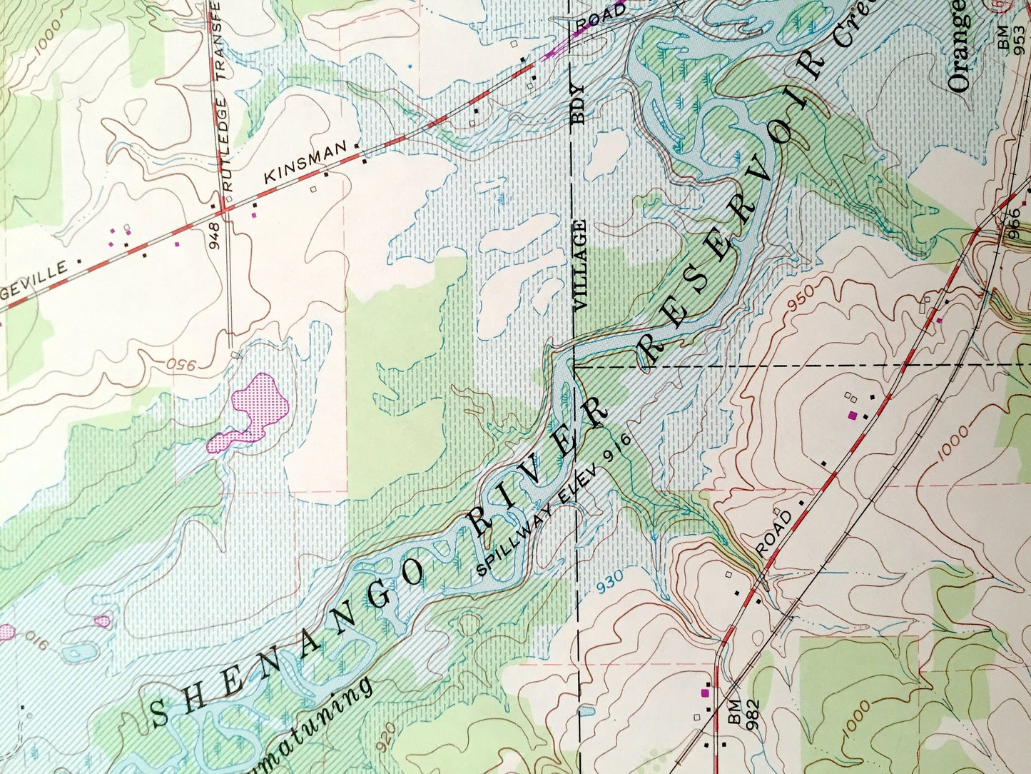 Antique Orangeville, Ohio & South Pymatuning, Pennsylvania 1961 US Geological Survey Topographic Map – Brookfield, Hartford, Vernon, Hickory