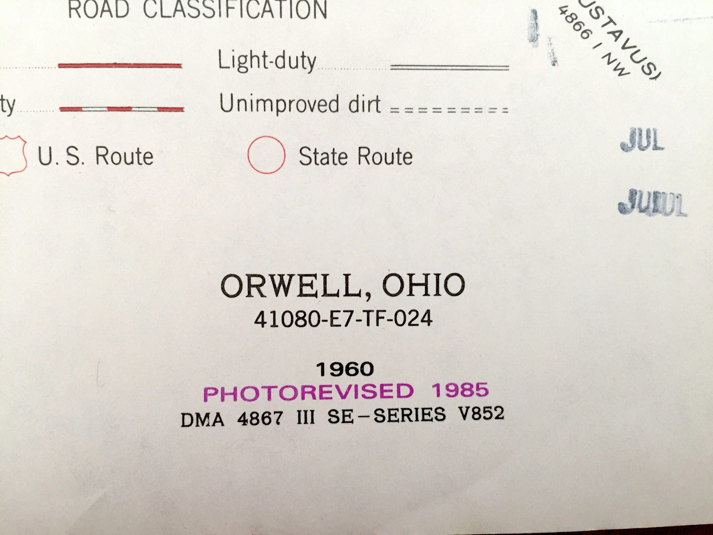 Antique Orwell, Ohio 1960 US Geological Survey Topographic Map – Rome, New Lyme, Colebrook, Dodgeville, South New Lyme, Ashtabula, Trumbull