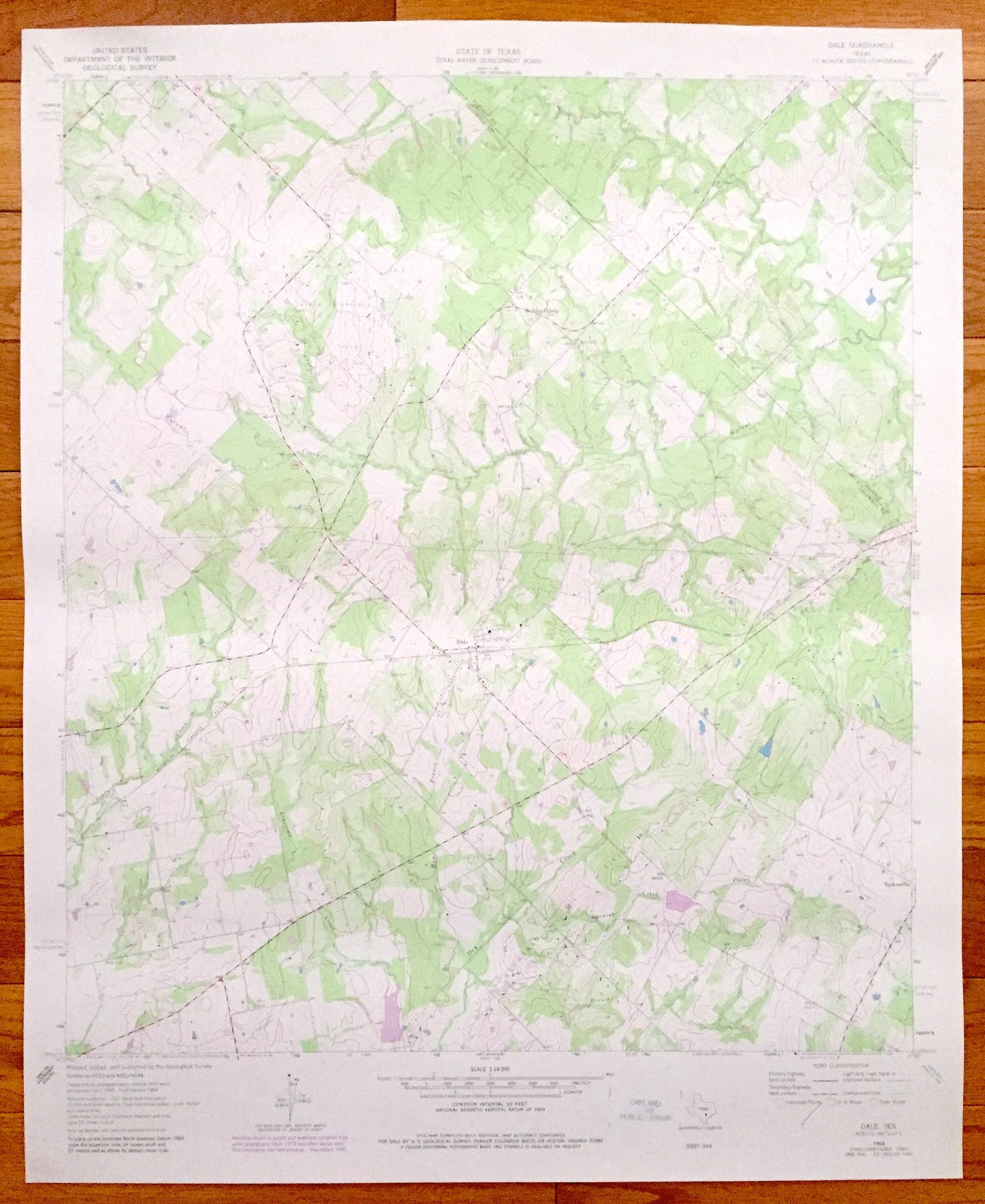 Antique Dale, Texas 1964 US Geological Survey Topographic Map – St John Colony, Taylorsville, Bastrop & Caldwell Counties