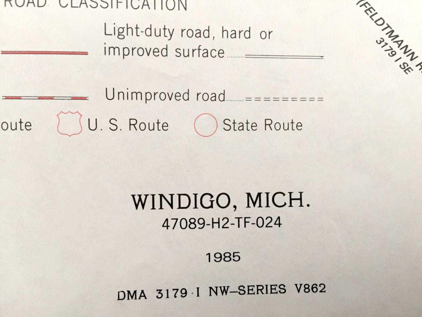 Antique Windigo, Michigan 1985 US Geological Survey Topographic Map – Isle Royale National Park, Eagle Harbor, Lake Superior Grace Island MI