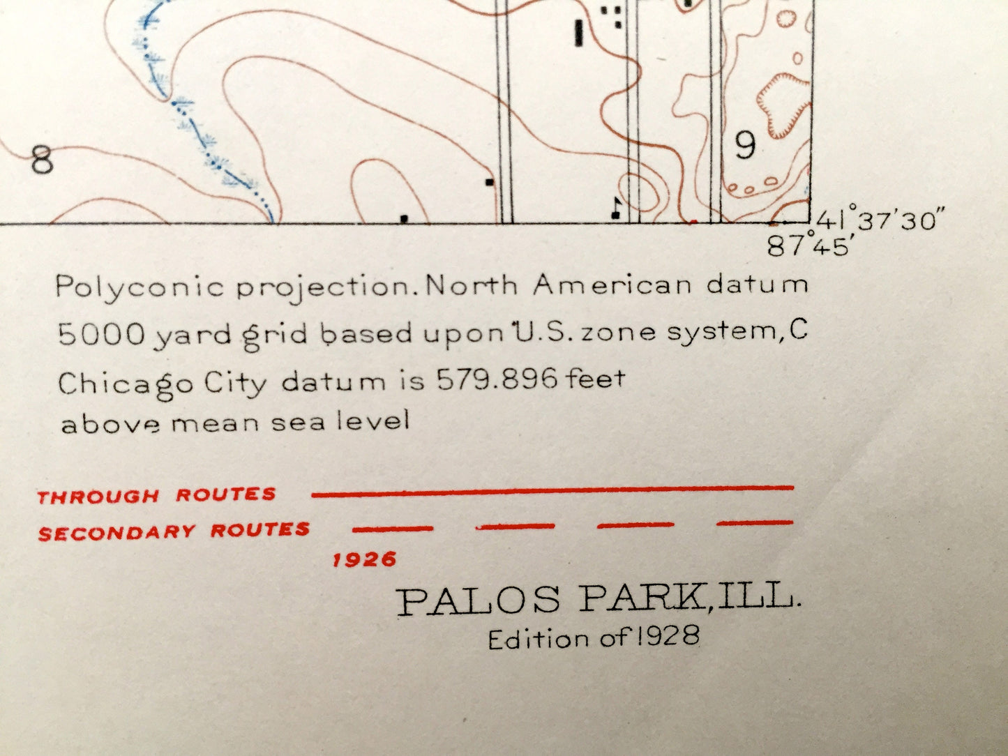 Antique Palos Park, Illinois 1928 US Geological Survey Topographic Map – Orland Park, Bremen, Worth, Oak Lawn, Stickney, Lyons, Chicago, IL