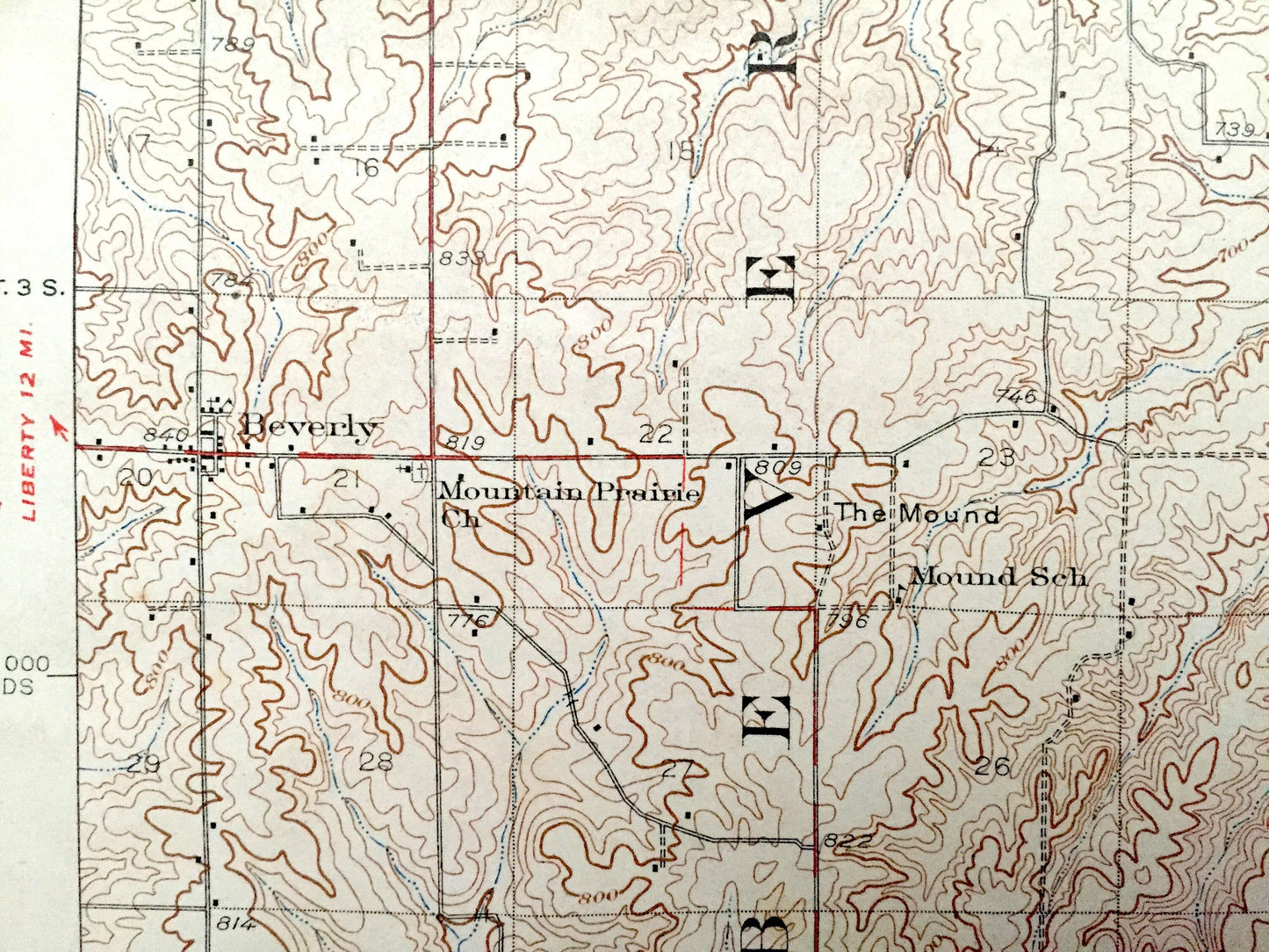 Antique Mt Sterling, Illinois 1929 US Geological Survey Topographic Map – Lee, McKee, Buckhorn, Elkhorn, Beverly, Fairmount Perry Concord IL