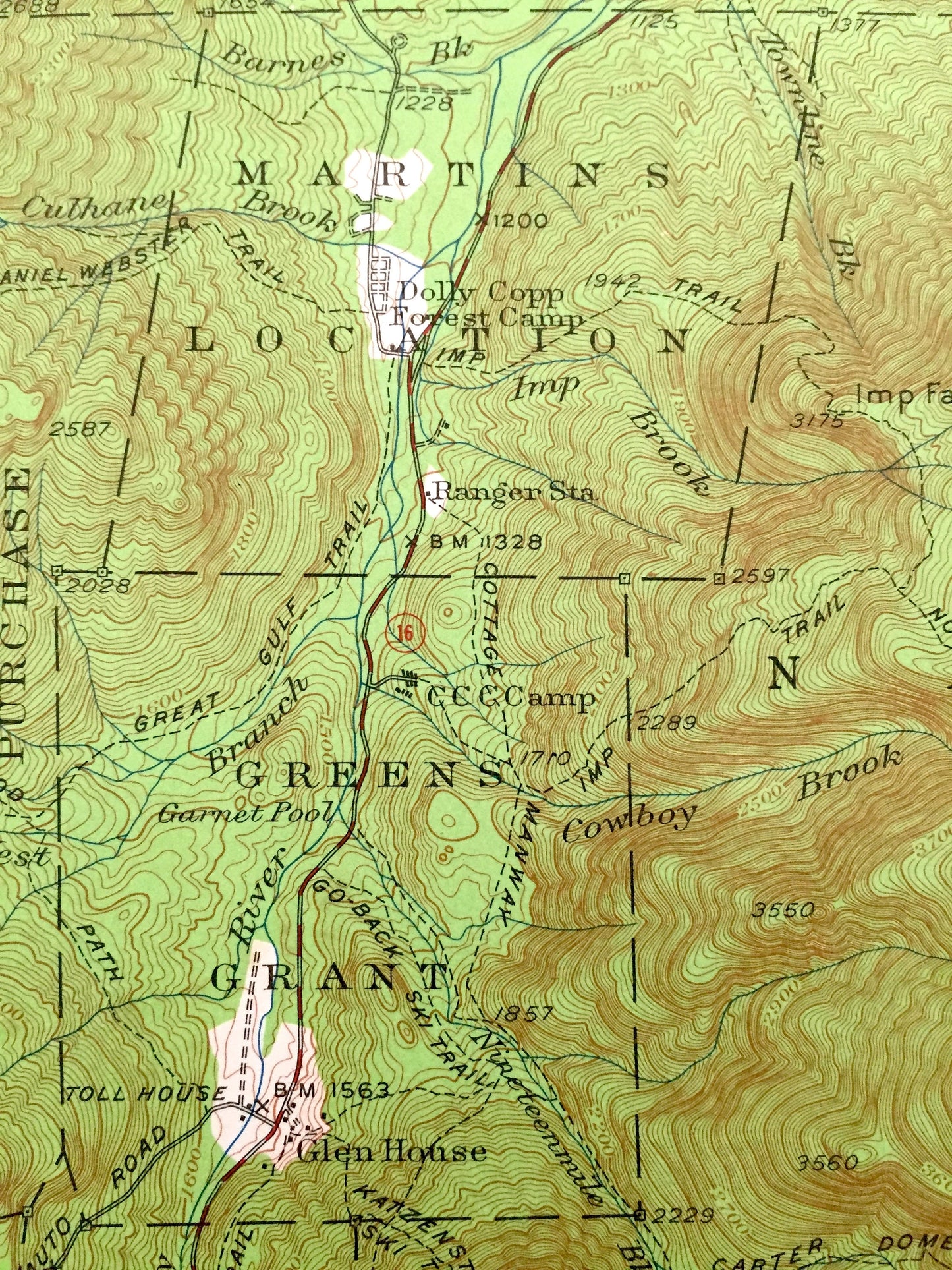 Antique Gorham, New Hampshire 1937 US Geological Survey Topographic Map – Berlin, Success, Shelburne White Mountains Coos County, Carroll NH