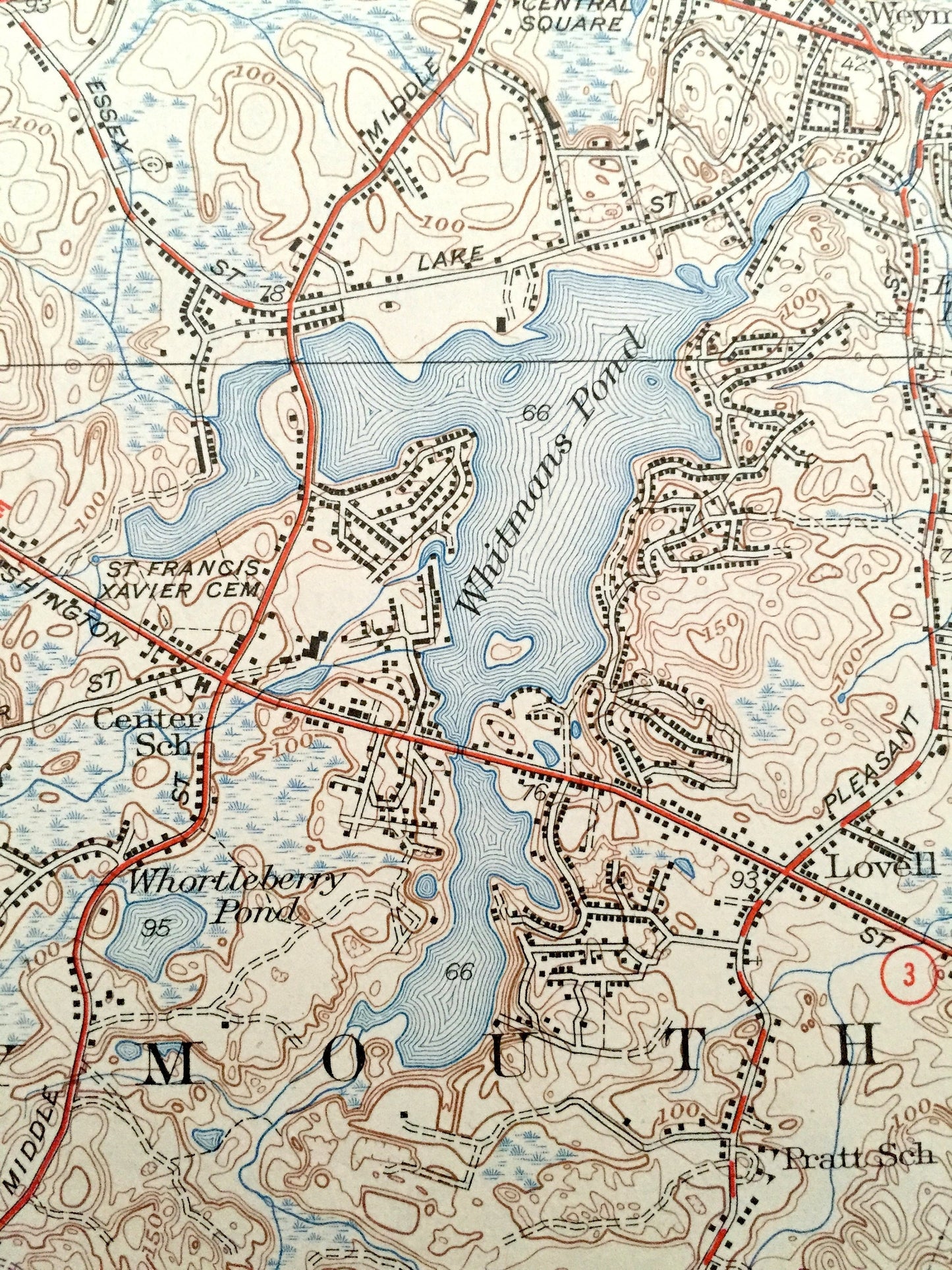Antique Weymouth, Massachusetts 1941 US Geological Survey Topographic Map – Quincy, Braintree, Hingham Holbrook Abington Rockland Hanover MA