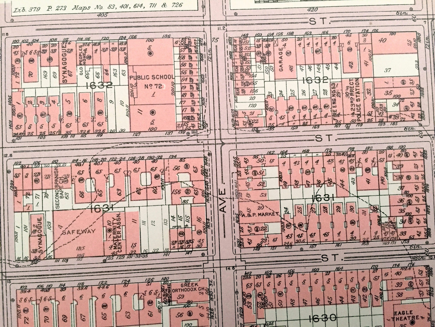 Antique Manhattan, New York City Map from Bromley's 1955 Manhattan Land Book – Harlem, Yorkville, Upper East Side Central Park Carver NYC NY