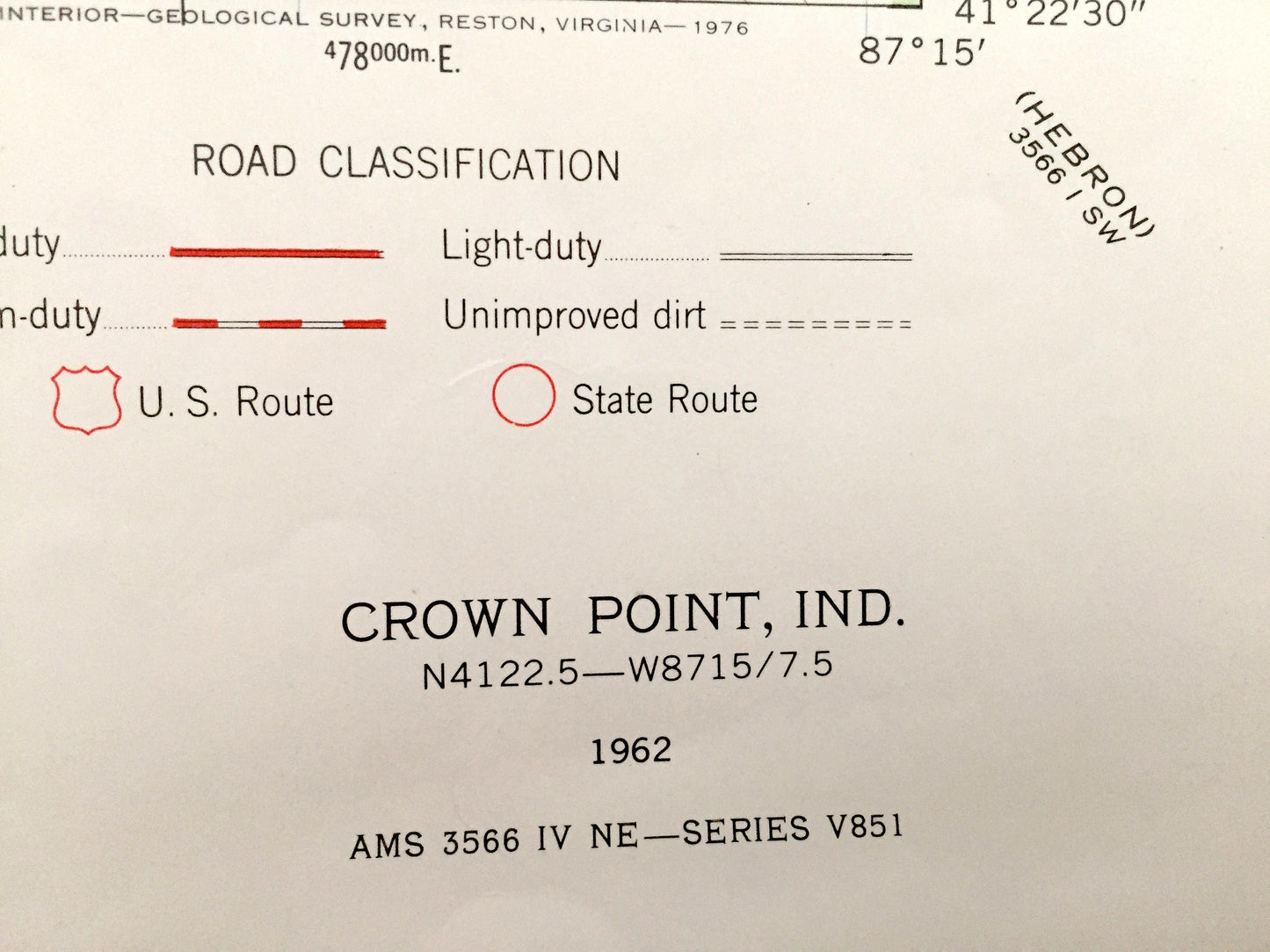 Antique Crown Point, Indiana 1962 US Geological Survey Topographic Map – Ross, Center, Winfield, Merrillville, Ainsworth, Lake County