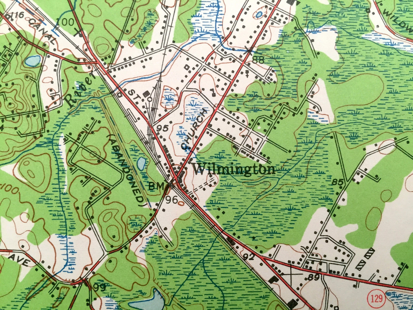 Antique Wilmington, Massachusetts 1950 US Geological Survey Topographic Map – Andover, Billerica, Tewksbury, Burlington, Reading, Woburn