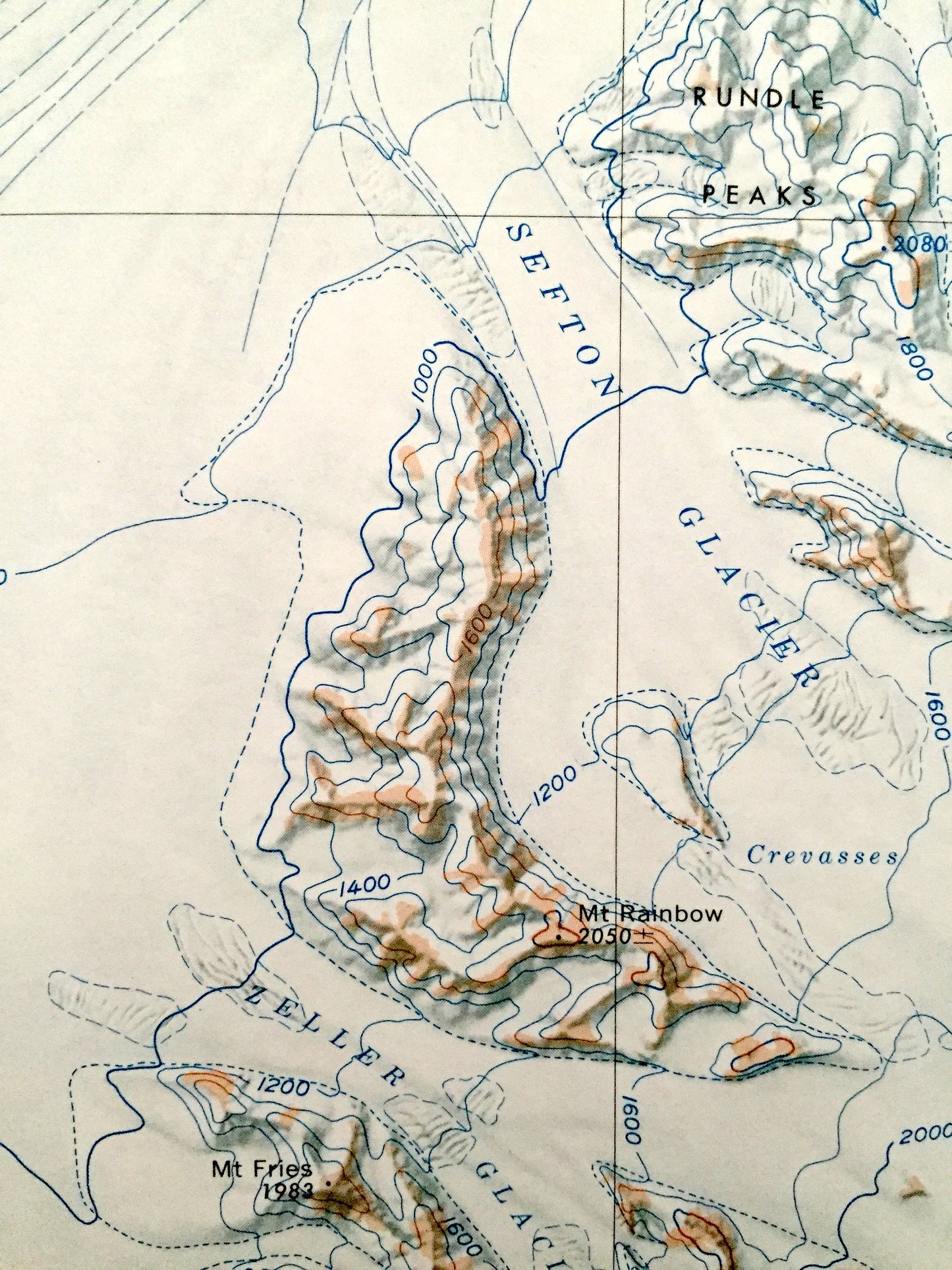 Antique Mount Olympus, Antarctica 1964 US Geological Survey Topographic Map – Byrd Glacier, Byrd Neve, Britannia Range, Hatherton Glacier