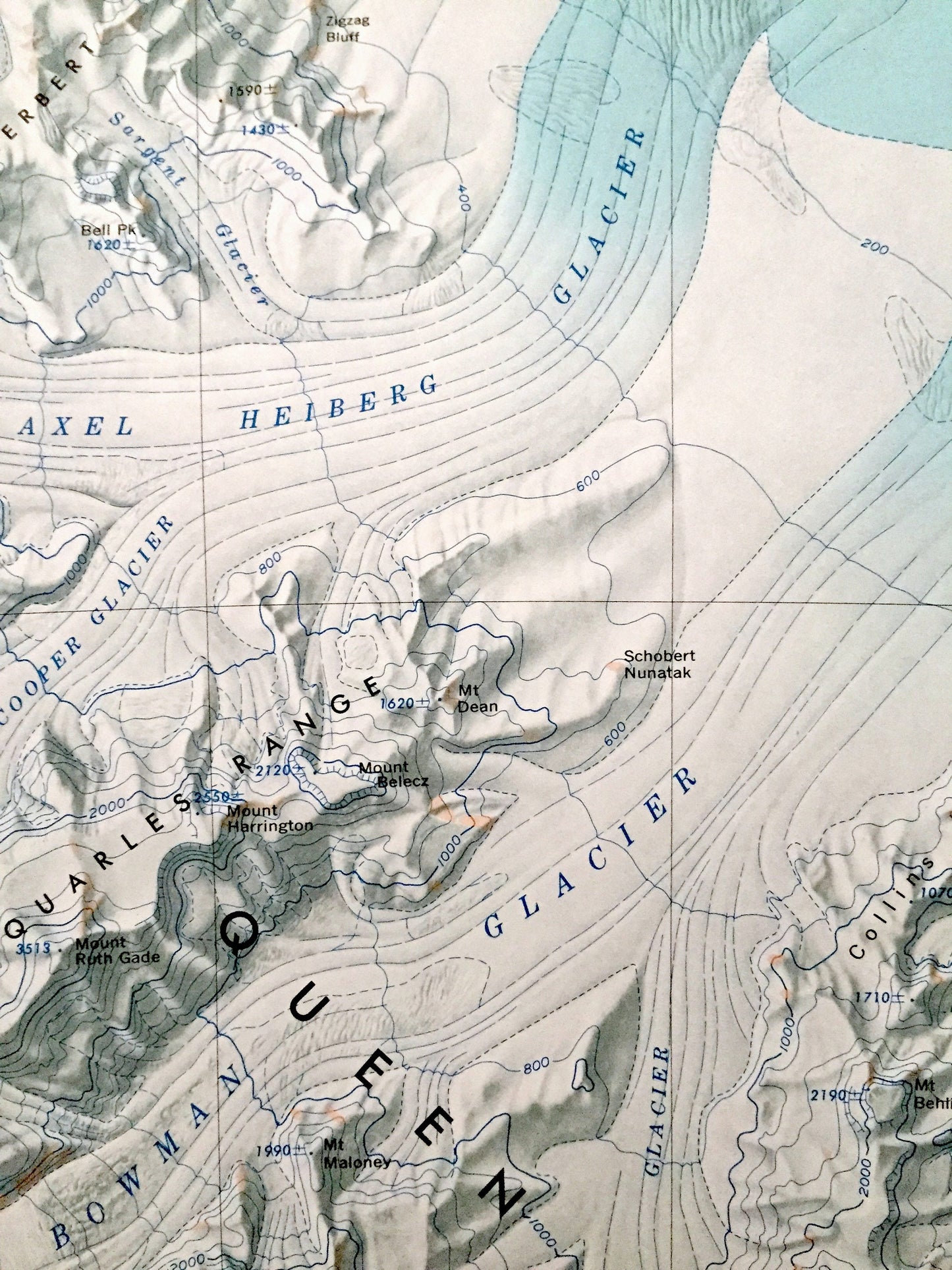 Antique Mount Goodale, Antarctica 1966 US Geological Survey Topographic Map – Ross Ice Shelf, Tapley, Hays, Queen Maud Mountains, Medina