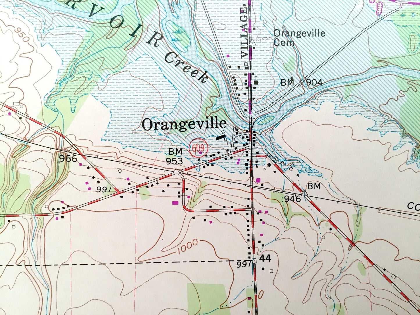 Antique Orangeville, Ohio & South Pymatuning, Pennsylvania 1961 US Geological Survey Topographic Map – Brookfield, Hartford, Vernon, Hickory