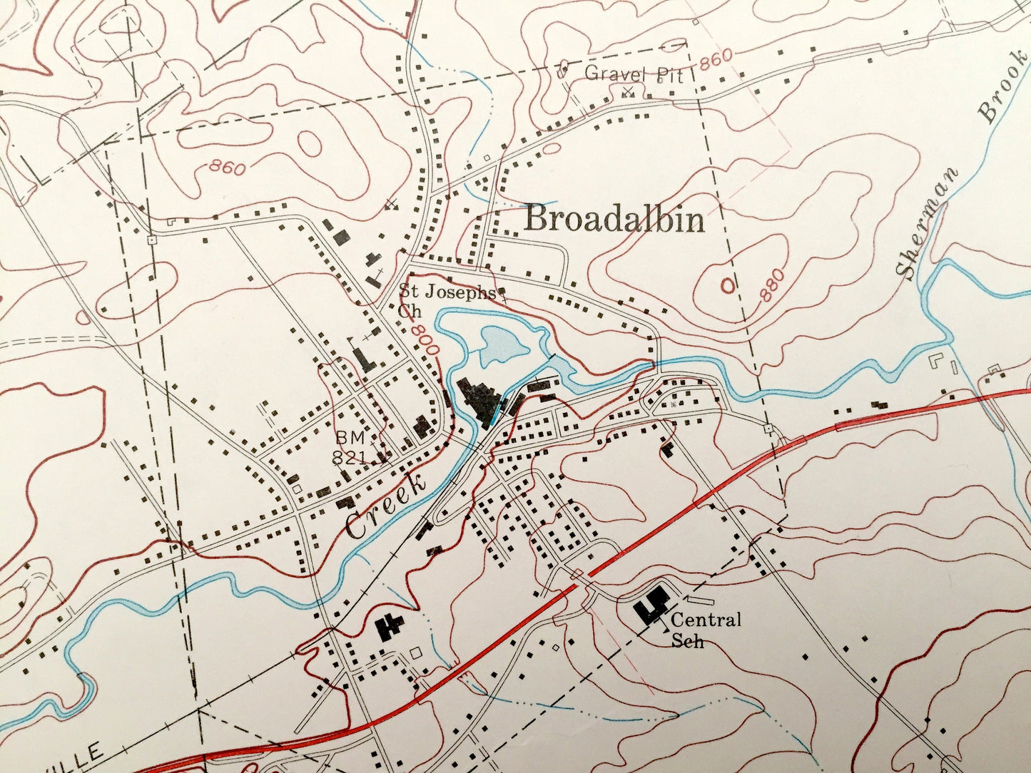 Antique Broadalbin, New York 1970 US Geological Survey Topographic Map – Mayfield, Vail Mills, Perth, Union Mills, Adirondack State Park