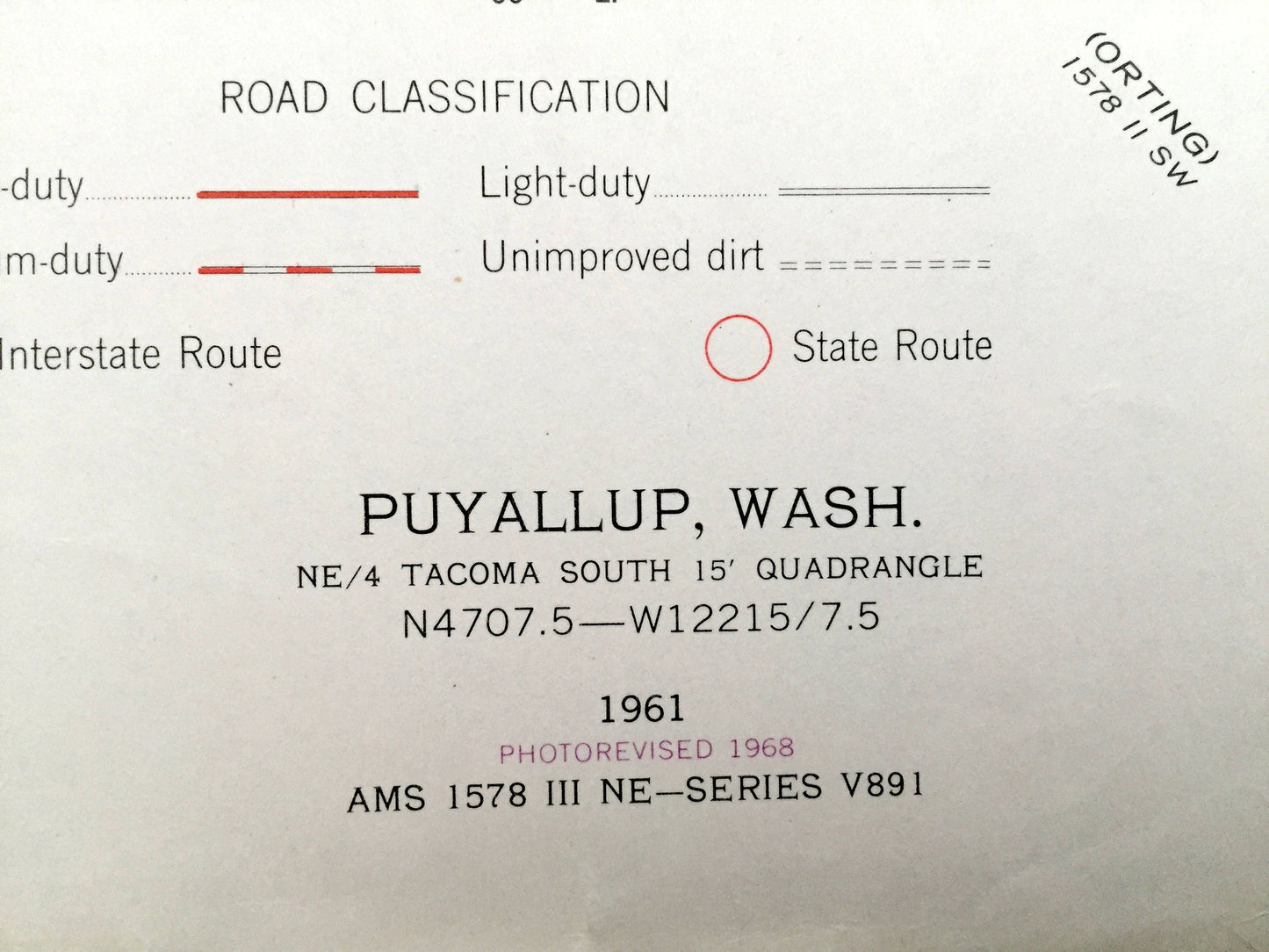 Antique Puyallup, Washington 1961 US Geological Survey Topographic Map – Fife, Milton, Sumner, Edgewood, Pierce County, Indian Reservation