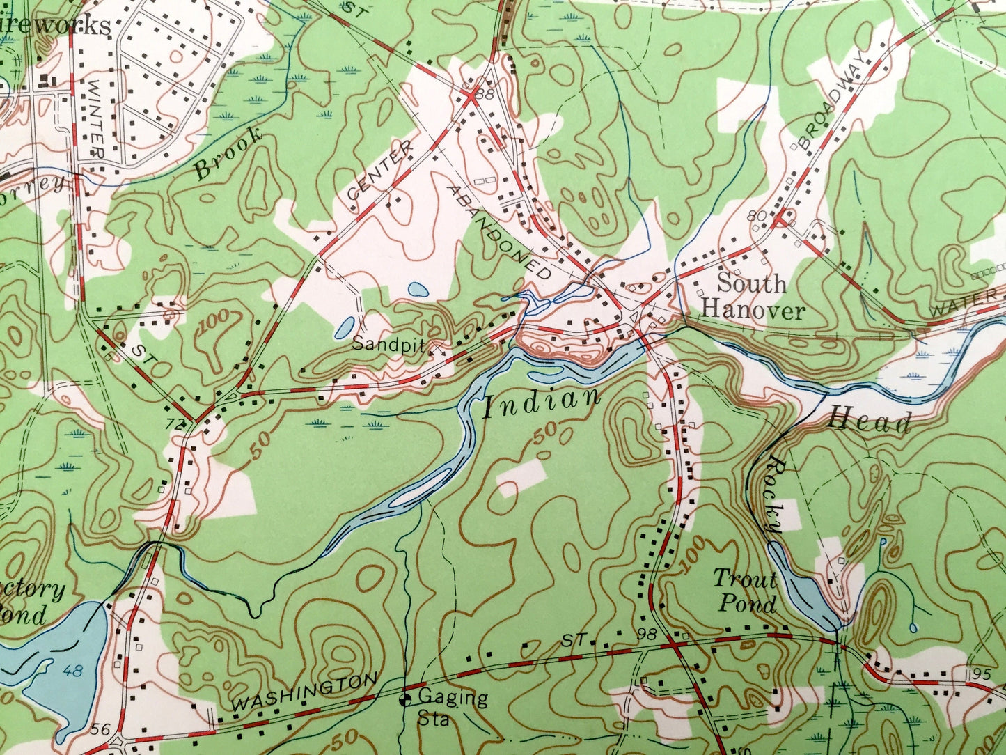 Antique Hanover, Massachusetts 1962 US Geological Survey Topographic Map – Pembrooke, Duxbury, Kingston, Halifax, Hanson, Plympton, MA