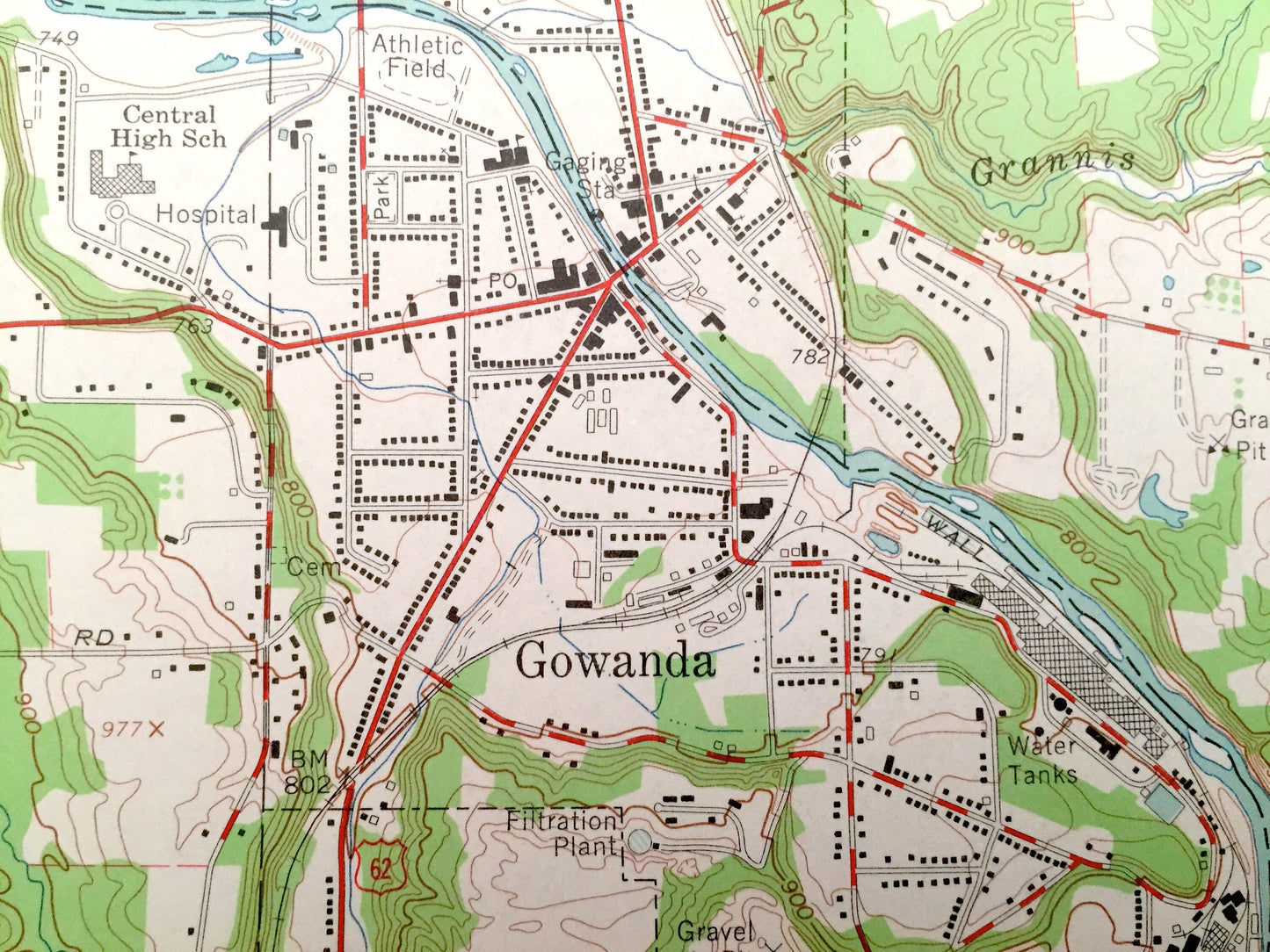 Antique Gowanda, New York 1963 US Geological Survey Topographic Map – Dayton, Collins, Perrysburg, Persia, Otto, Bagdad, Markhams, NY
