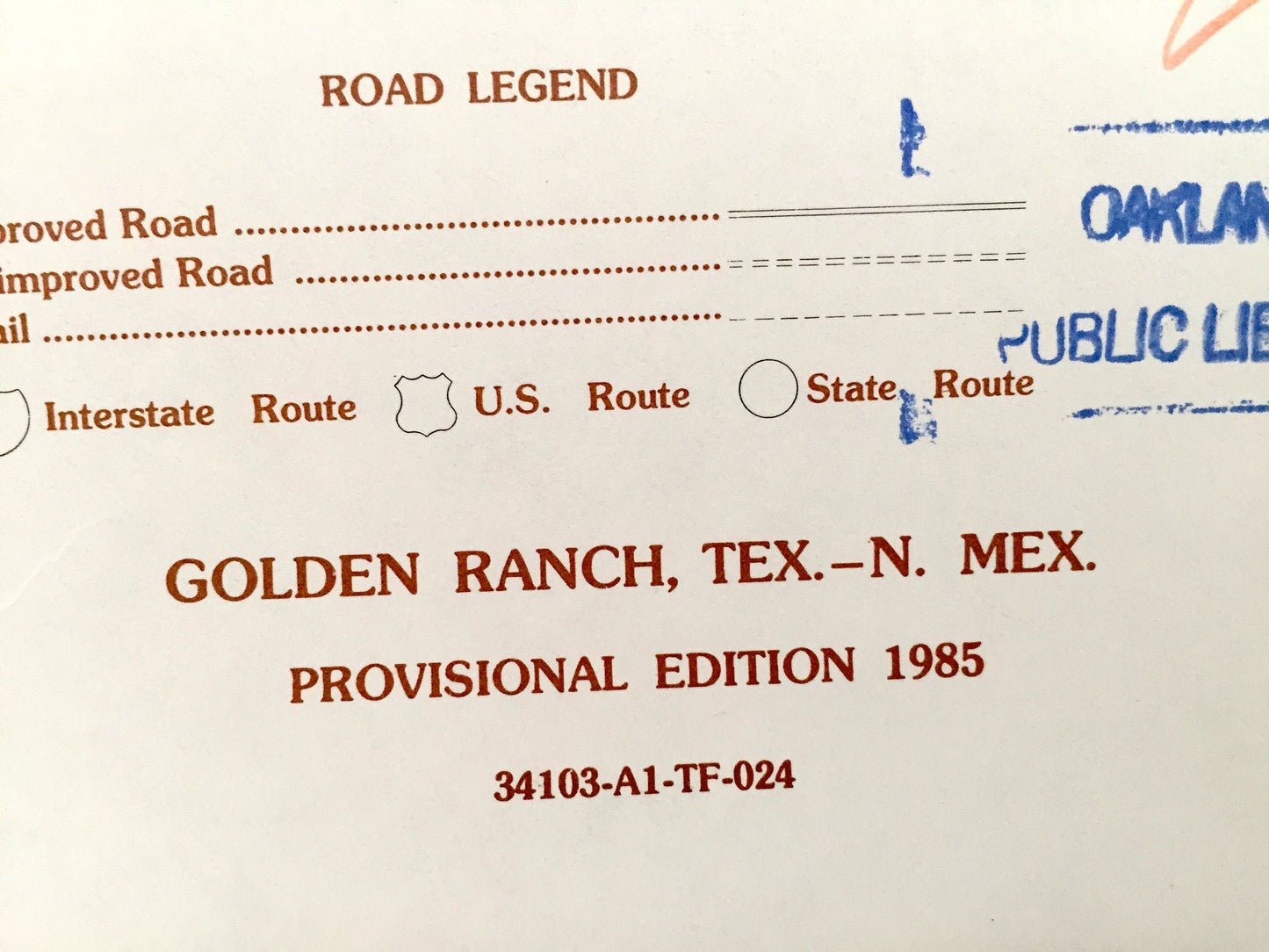 Antique Golden Ranch, Texas & Portales Valley, New Mexico 1985 US Geological Survey Topographic Map – Salt Lake, Grulla Wildlife Refuge