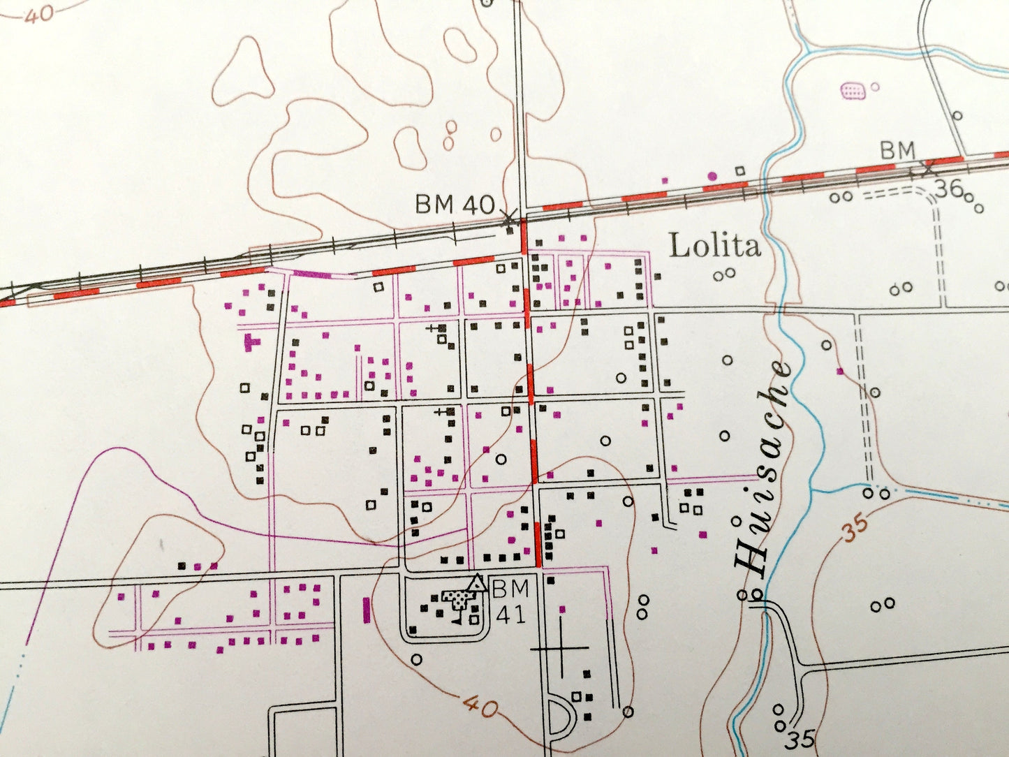 Antique Lolita, Texas 1952 US Geological Survey Topographic Map – Vanderbilt, Redfish Lake, Lavaca River, Menefee Lake No 1 & 2