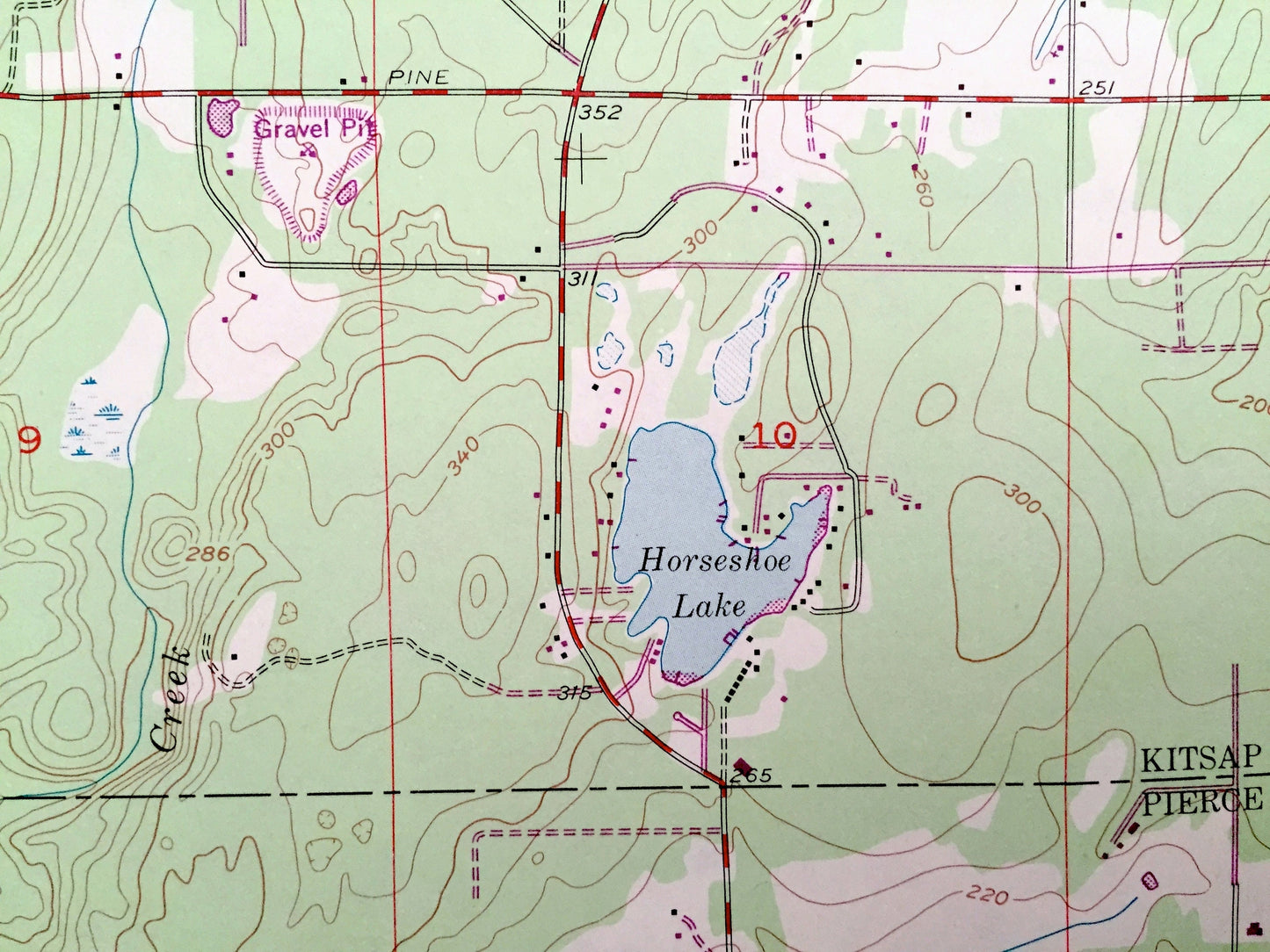 Antique Burley, Washington 1953 US Geological Survey Topographic Map – Kitsap Co, Pierce Co, Bethel, Wauna, Purdy, Horseshoe Lake