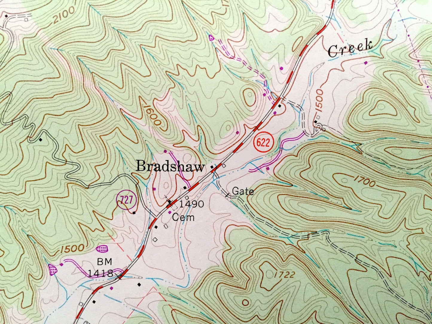 Antique Glenvar, Virginia 1963 US Geological Survey Topographic Map – Jefferson National Forest, Fort Lewis Mountain, Wabun, Roanoke County