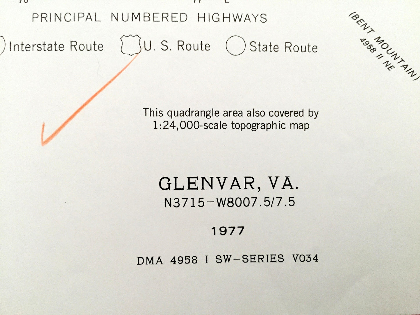 Antique Glenvar, Virginia 1977 US Geological Survey Topographic Map – Jefferson National Forest, Fort Lewis Mountain, Wabun, Roanoke County